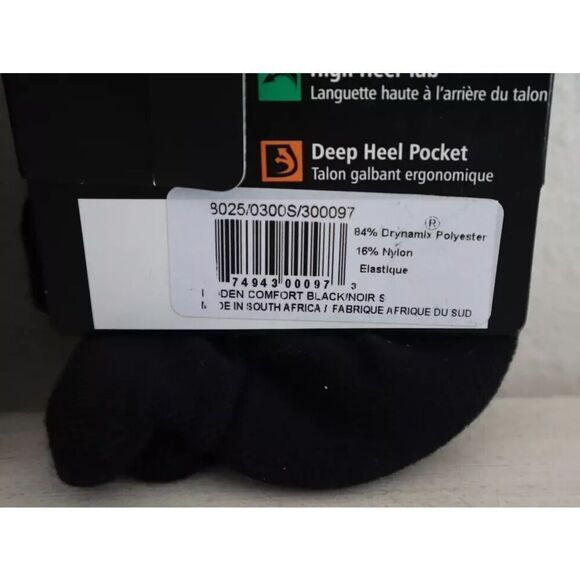 Balega 8025/0300S/300097 Unisex Sz Small Black Hidden Comfort No Show Socks - Picture 3 of 4